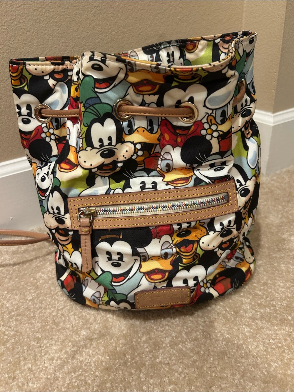 Dooney & Bourke Multicolor Disney Character Drawstring Backpack - Picture 1 of 8
